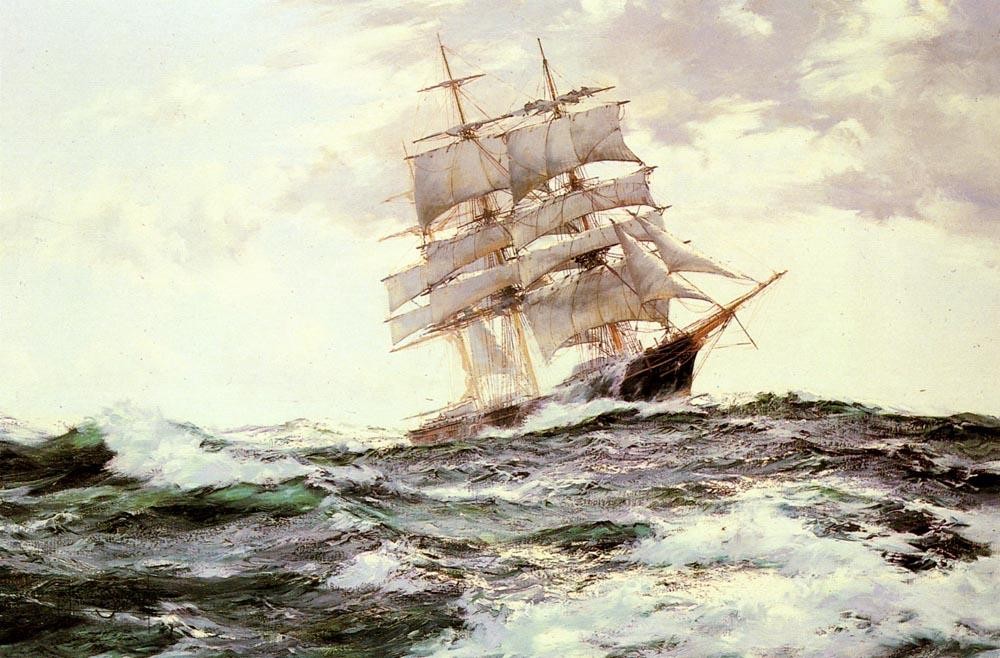 Montague Dawson The New Englander -- The Forest Queen of Boston